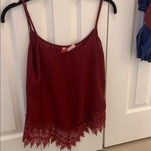 Burgundy top
